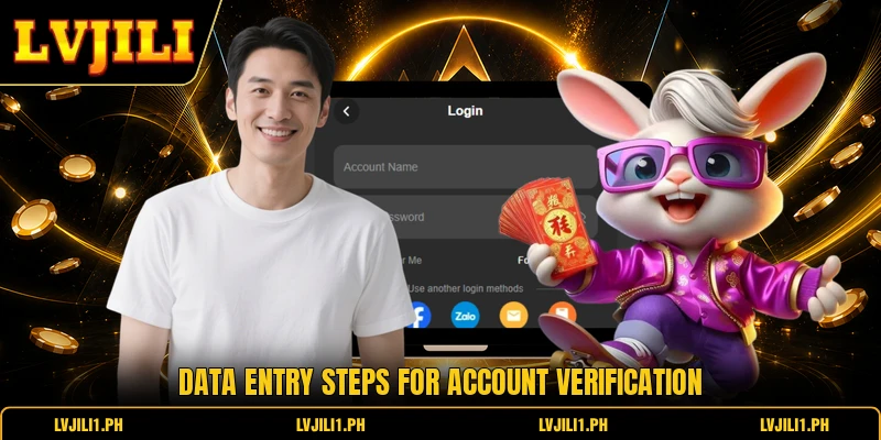 Data entry steps for account verification
