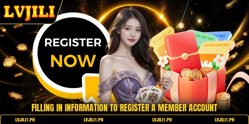 Filling in information to register a member account