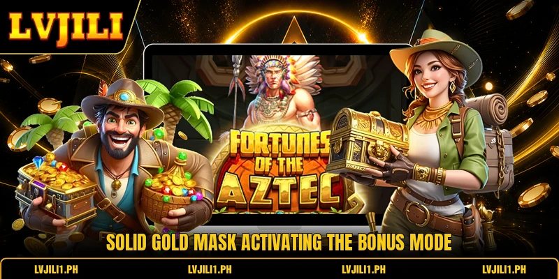 Solid gold mask activating the bonus mode